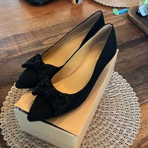 J Crew Crystal Bow Kitten Heels